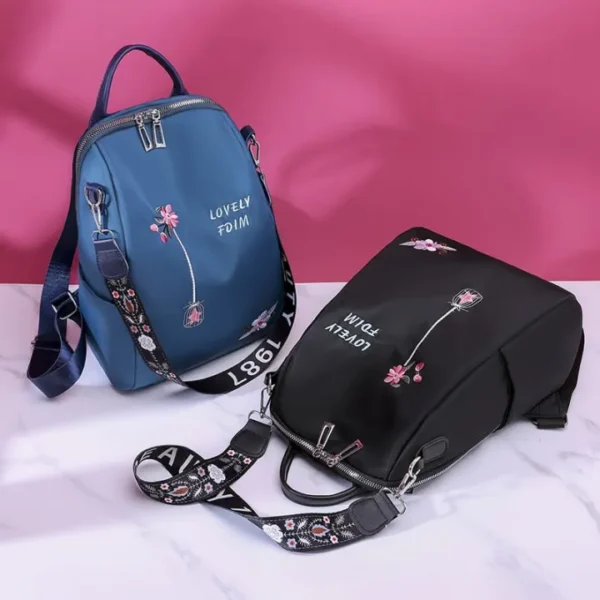 New style embroidery Floral backpack anti-theft travel or School bag Oxford cloth shoulder crossbody bag gift item - Image 5