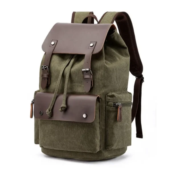 Business Vintage Backpack Adjustable Straps Fashion High Quality Computer Bag Outdoor Personalized Canvas Rucksack for Travel Hiking Education Urban Commuting - Image 6