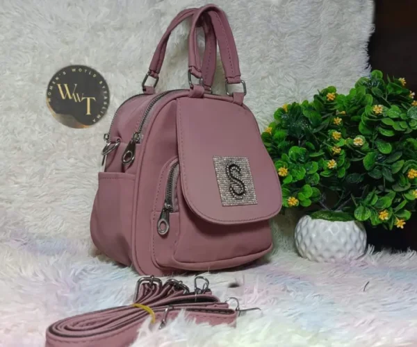 Bagpack for girls premium Quality fabrics uses comfortably 5 types with top handle and 2 belt ( 10inch ★ 10inch ★ 5inch) - Image 2