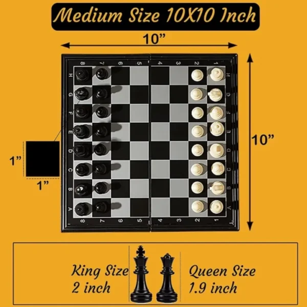 Magnetic Chess Board High Class Chess Set with Folding Chess Board 10″ × 10″